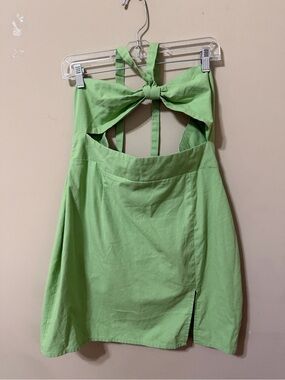 Beginning Boutique Apple Green Tie-Back Dress new with tag 100% cotton 16 plus